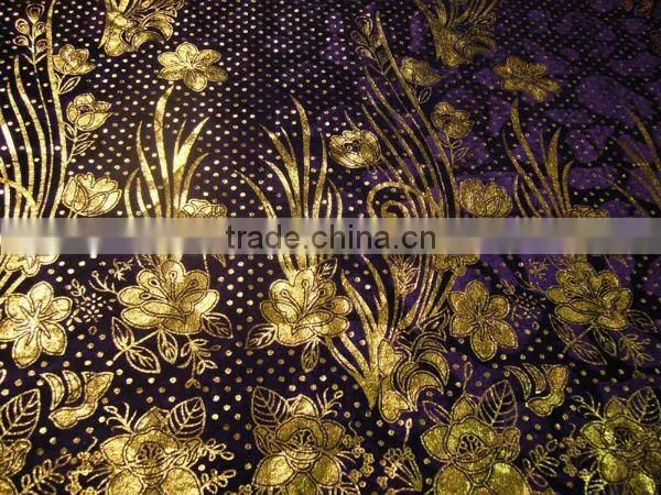New design 100%Polyester Bronzed Dense Fabric,mesh fabric,gold stamp