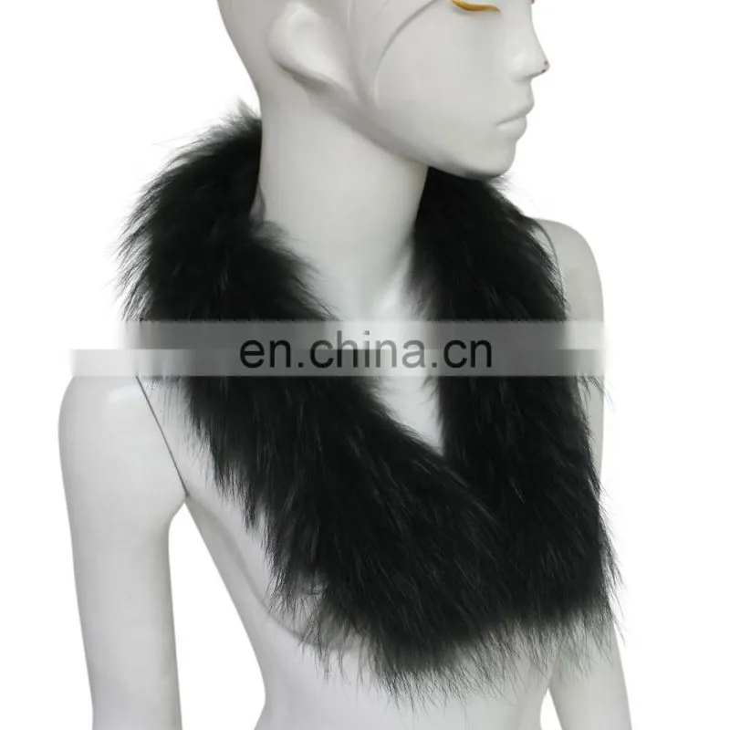 Fashion Colorful Dyed Genuine Raccoon Fur Collar