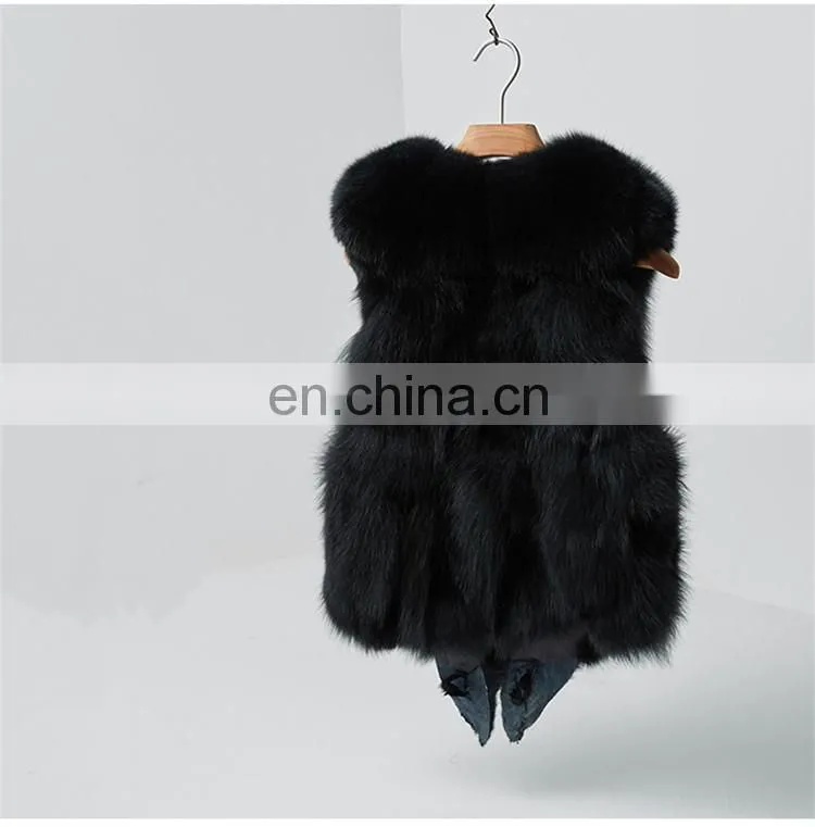 2017 New Fashion Sleeveless Outerwear Real Fox Fur Vest for Women