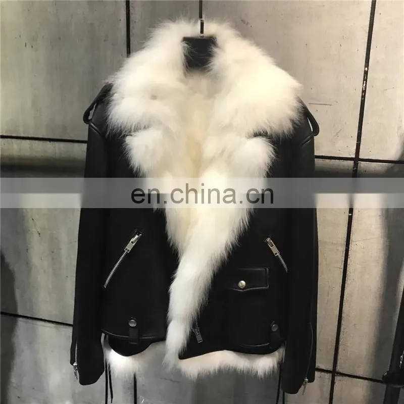Sheepskin Plain Black Winter Leather Jacket Sheep Leather German Leather Jacket