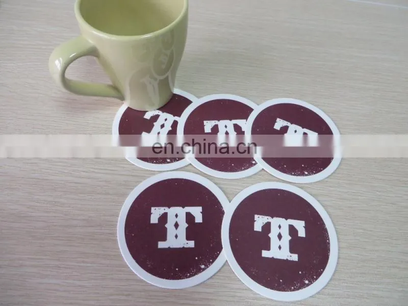 Hot sale letter printing thin cork cardboard coaster for beverage