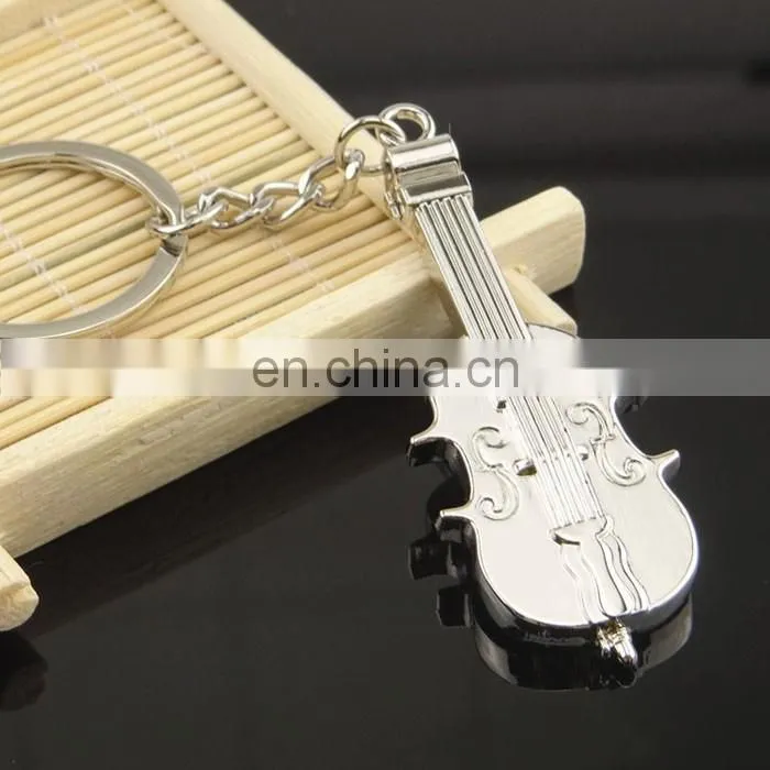OEM high quality fashionable custom made violin keychain