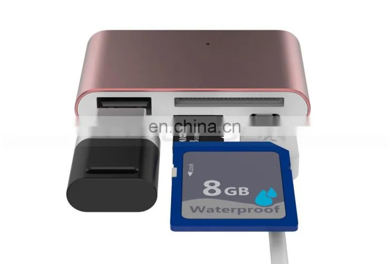 Digital Type C Card Reader USB C OTG USB 2.0 Hub/TF/SD Card Reader 4 IN 1 USB 3.1 with Micro USB Charging Port for MacBook