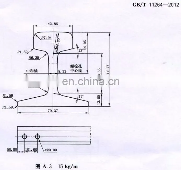 15kg/m light rail Handan Heibei Yongyang 55Q mining rail steel rail