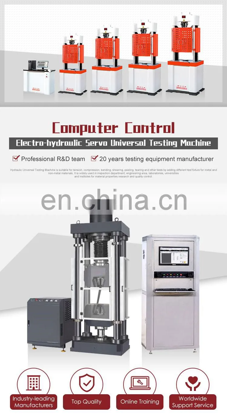 WAW-2000F Single Space UTM Servo Hydraulic Universal Tensile Elongation Testing Machine
