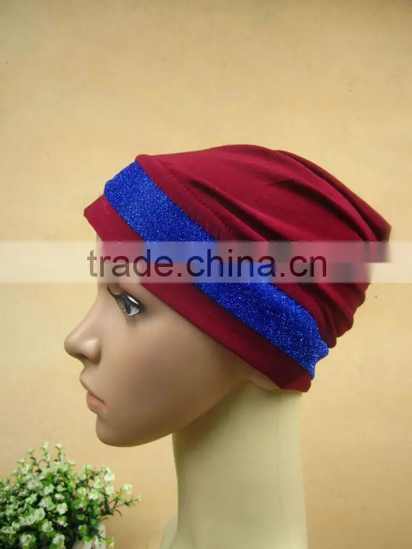 A521 fashion 3 flowers islamic hijab cap muslim hat