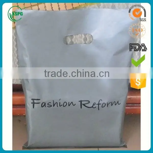 High Quality Custom Black Plastic Hape Bags with Die Cut Wholesale