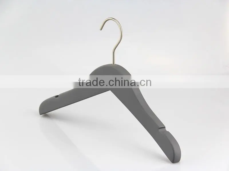 IMY-170 gray wooden children top hangers for cloth