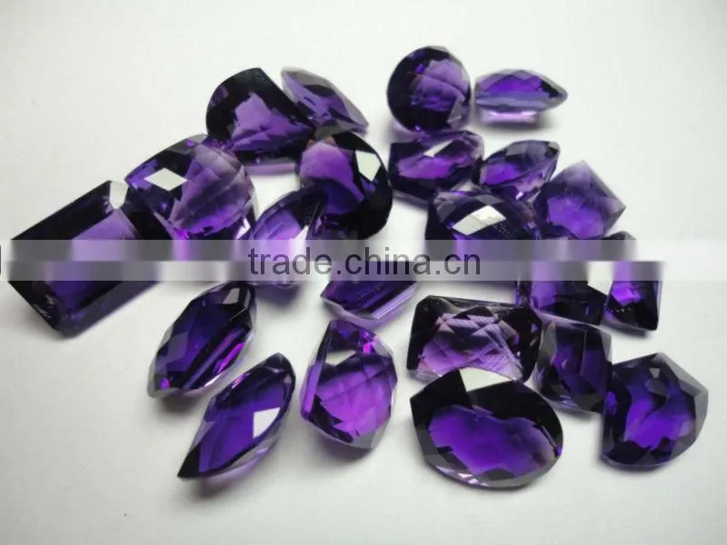 Amethyst african and brazilian cut mix shape normal fancy cut gems calibrated rose cut fine cabochon