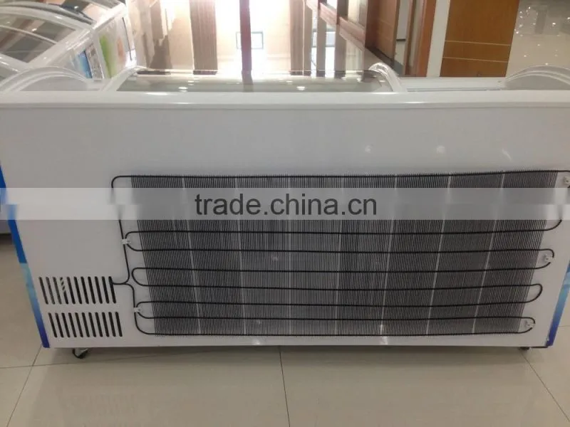 catering equipments display freezer for supermarkets curved glass door display freezer