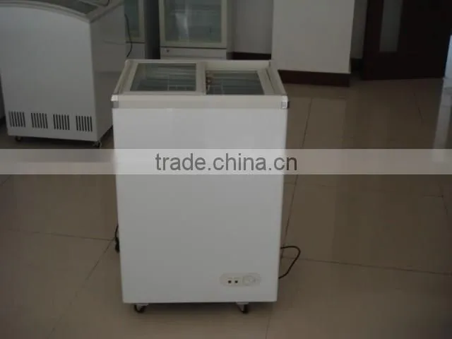 mini cheap ice cream freezer sliding glass flat door chest freezer