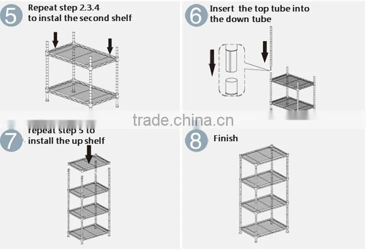 Mordern collapsible metal rack with four layers