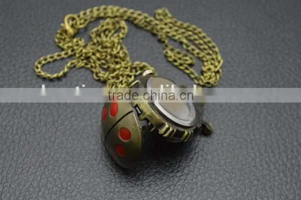 Kids mini pocket watch ultra light mental chain pocket watches colorful pattern