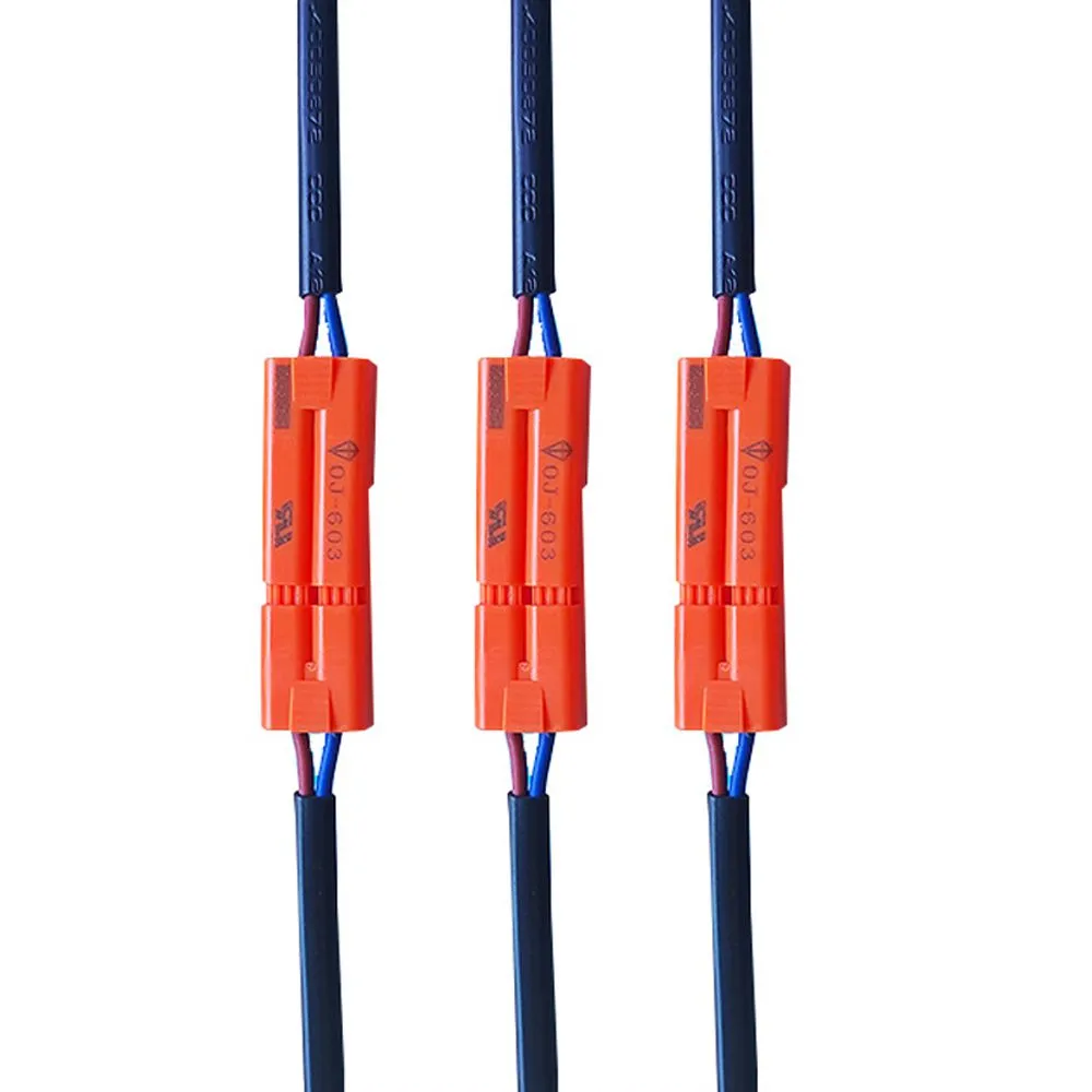 OJ-603 Orange AC Male and Female Quick-Connect LED Terminal Wire (4)