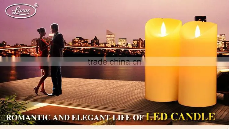 remote control set of 3 real wax flameless LED pillar candles