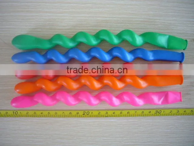 Screw shape latex ballons