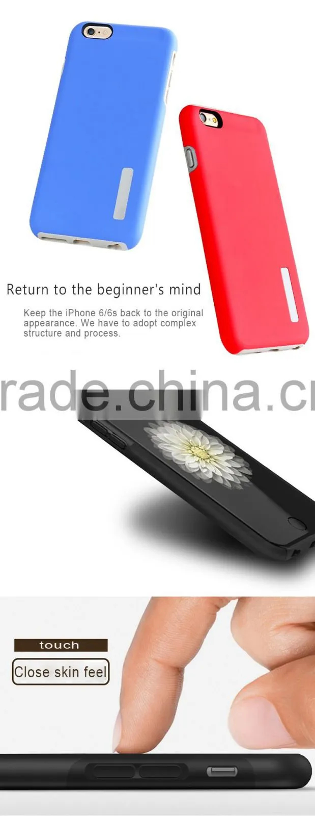 PC+TPU new trend plastic wholesale manufacturer back cover free sample smartphone hard case tpu pc phone case for iphone 6s