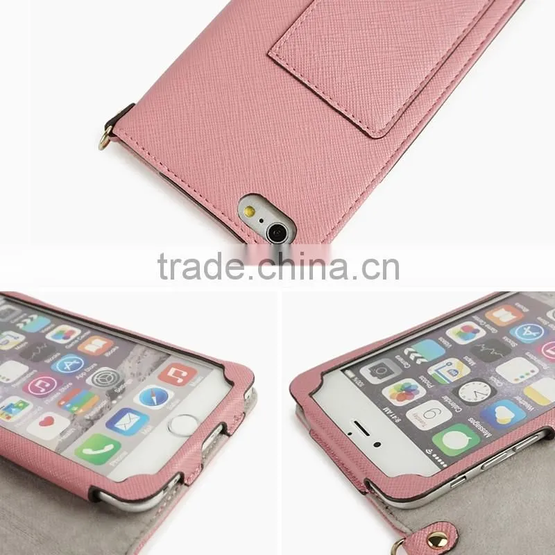 Minandio Leather mobile phone case design cell phone cases for Iphone 6 manufacturer