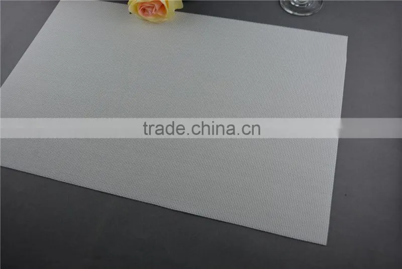 Wholesale price 75g PVC woven mesh placemat white pure color 1*2 series 45*30cm