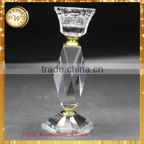 New style hot sell single crystal glass candle holder