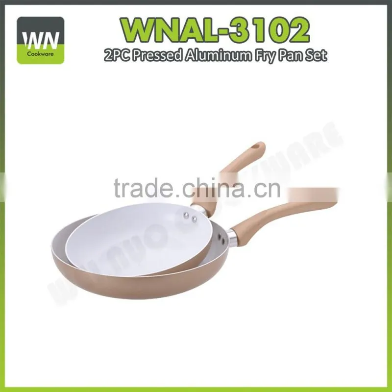 2016 most popular aluminium white ceramic pan mini fry pan pizzapan with soft touch handle