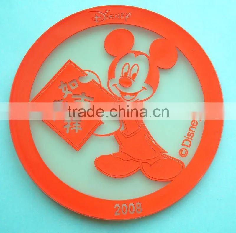 High quality soft pvc animal printing coaster