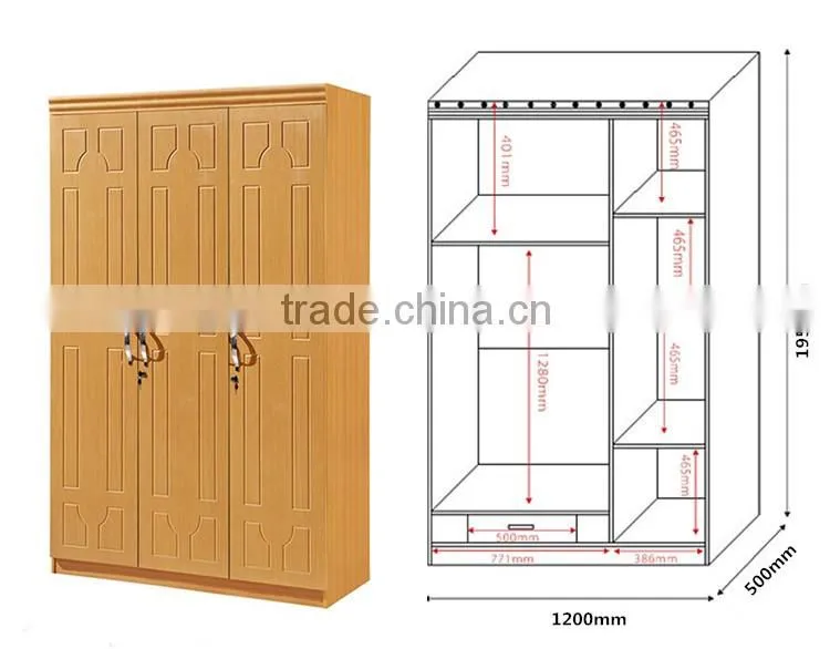 China modern cheap 2 3 4 door mdf wardrobe almirah cabinet wood clothes closet in bedroom
