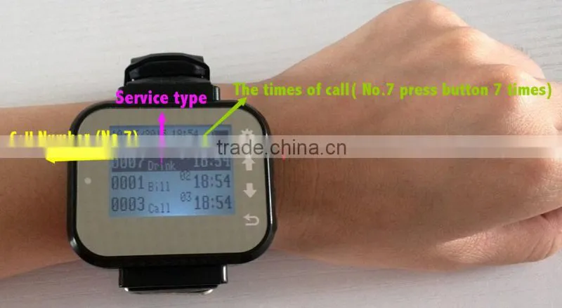 wireless restaurant buzzer transmitter waiter smart watches guest pager guest paing system