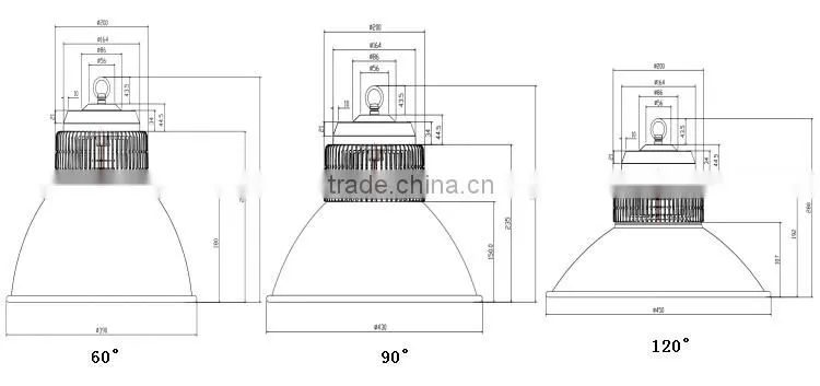 LED lamp factory wholesale SMD3030 bridgelux led high bay light 120w