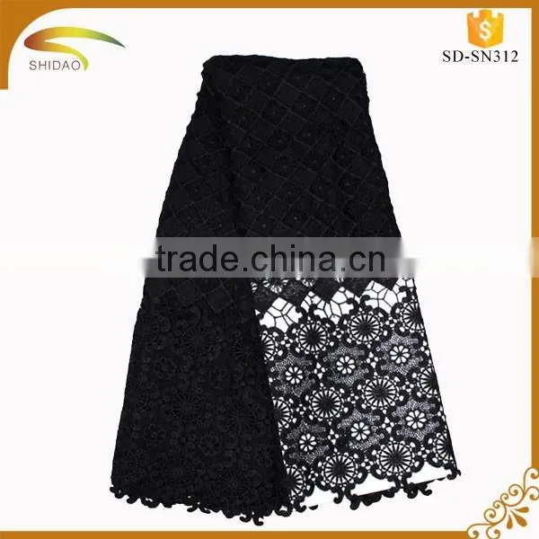 2016 Wholesale Beautiful embroidered italian african lace fabric for party dress and cloth