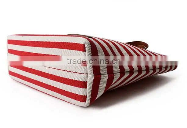 Wholesale High Quality fashion simple woman stripe canvas tote bag