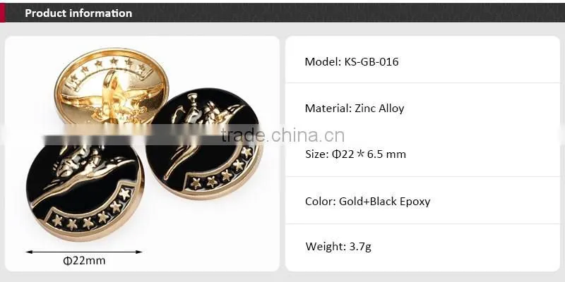 High Grade Cheaper Dome Shape Custom Metal Button