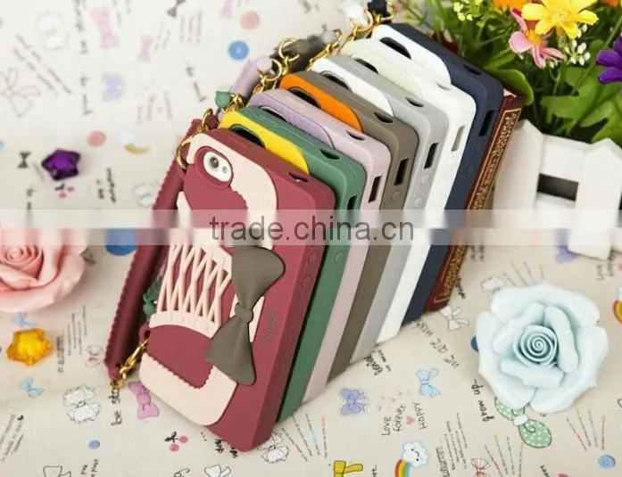 2013 Newest Silicone Bowknot Wallet Fancy Luxury Cell Phone Cases for Sumsung 9300/ 9500/ 7100 "11"