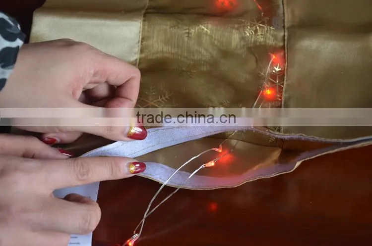 Hot sale champagne wedding table runner with LED lights