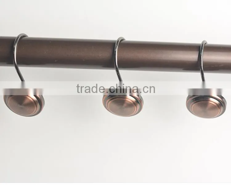 shower curtain hooks/shower curtain track hooks ,metal rounded shape curtain hanging hooks
