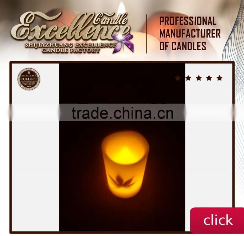 remote LED candles in round mouth flameless candles with remote