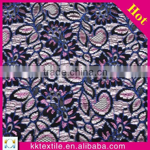Nylon and viscose stretch tulle lace designs