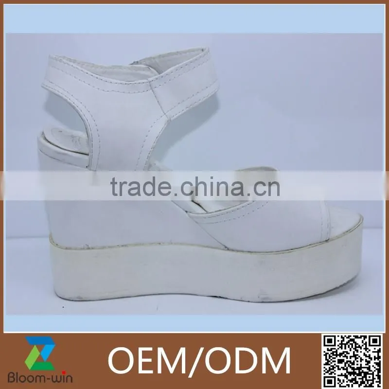 New design beautiful PU leather wedge heel sandals shoes for women