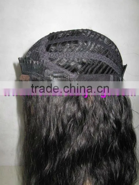 real human remy hair 3/4 half lace wig