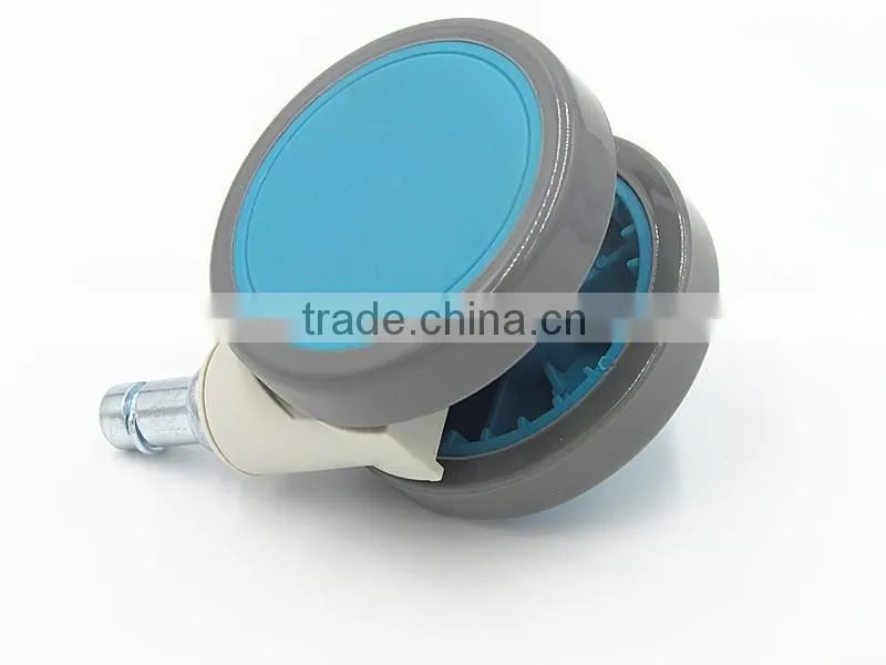 China BL fashion cheap 64mm blue grip ring stem TPR furniture appliance swivel caster wheels