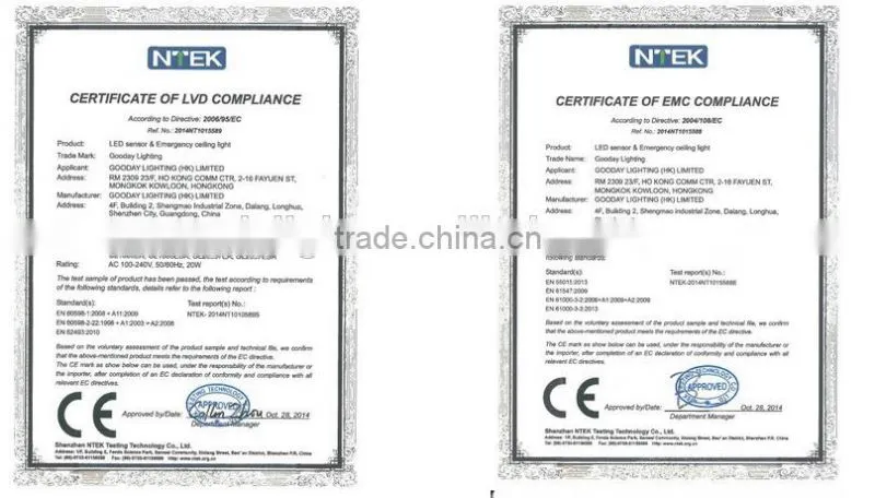 SAA approved IP65 12W motion sensor led with 3 hours maintained emergency