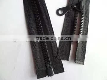 5# plastic resin zipper fastener open end zipper with auto-lock pipa zipper slider coate zipper