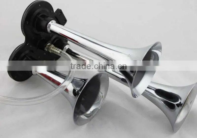 New 12/24v 135db Super Loud Chrome Triple Trumpet Air Horn Boat Bus Truck Lorry Train motorcycle