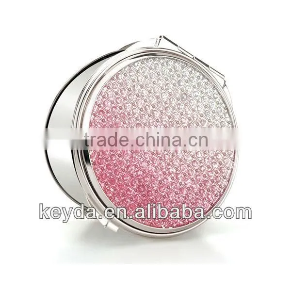 Compact mirror in stock,Promotional mirror for makeup,Round metal Pocket Mirror