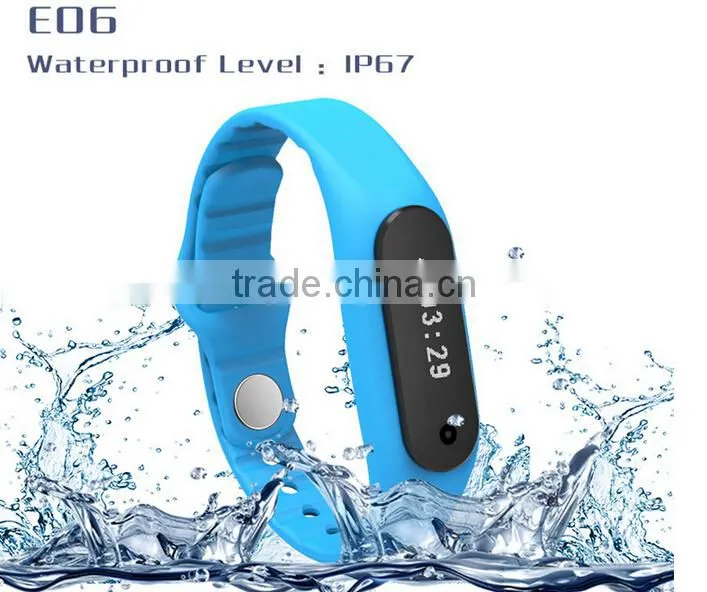 2015 newest xiaomi e06 smart bracelet/wristband touch screen fitness wearable for iOS and android smartphone