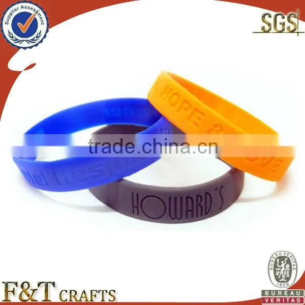 promotional thick cool mens rubber college team wide silicone bracelet in bulk