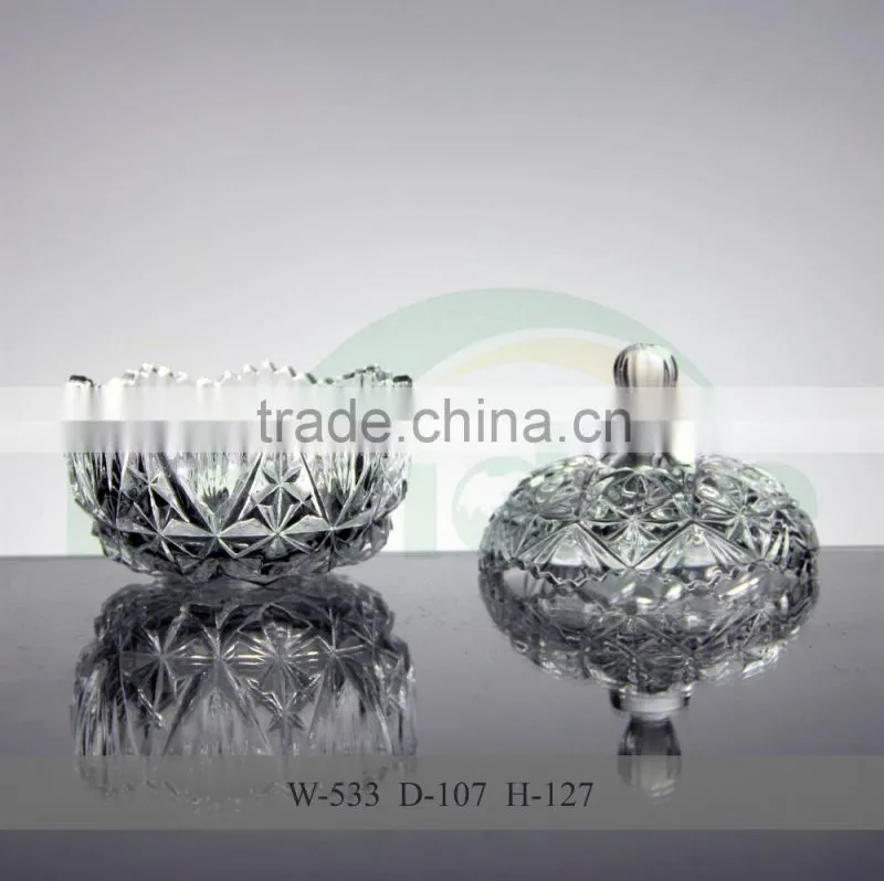 fancy antique crystal dry fruit unique shape glass bowls with glass lids