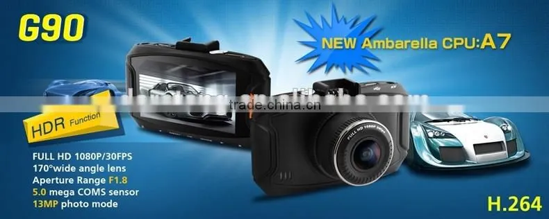 1920 x 1080P FULL HD mini camera high definition resolution H.264 gps mobile car dvr G90