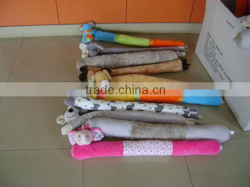 90*8cm beautiful promotional customized grey stuffed plush door stopper,door shield with embroidered "SWEET HOME" logo