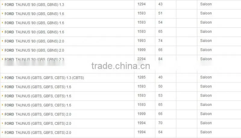 Non-asbestos FSB001 1556044 for Ford VW brake shoe